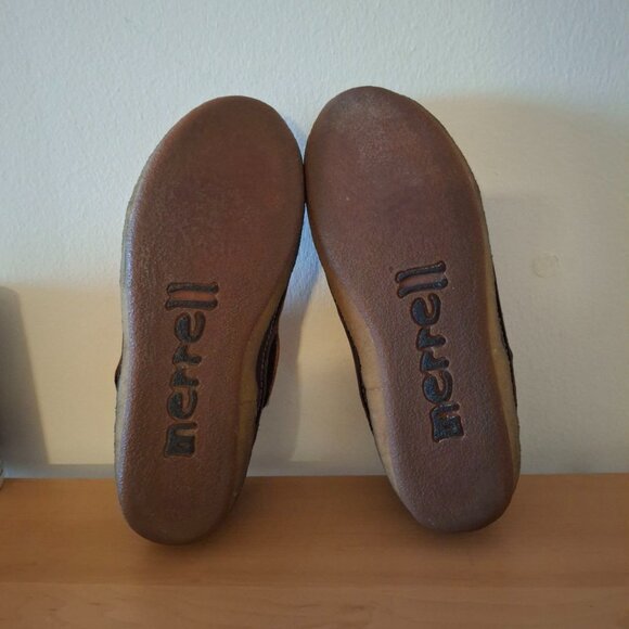 MERRELL Dublin Brown Leather Slip-On Loafers Mocs - Men's Size 8 (J70483) - Picture 5 of 8